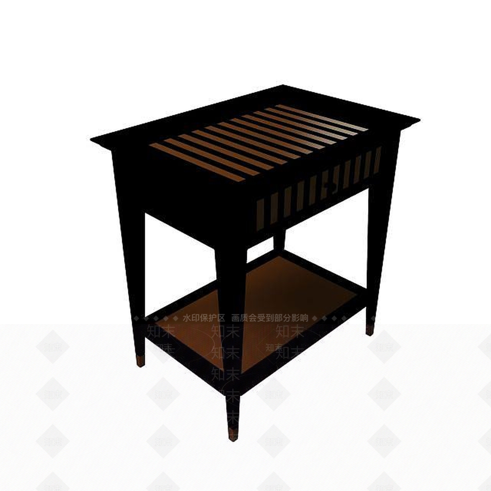 现代古典实木桌3D模型下载【ID:1195143428】