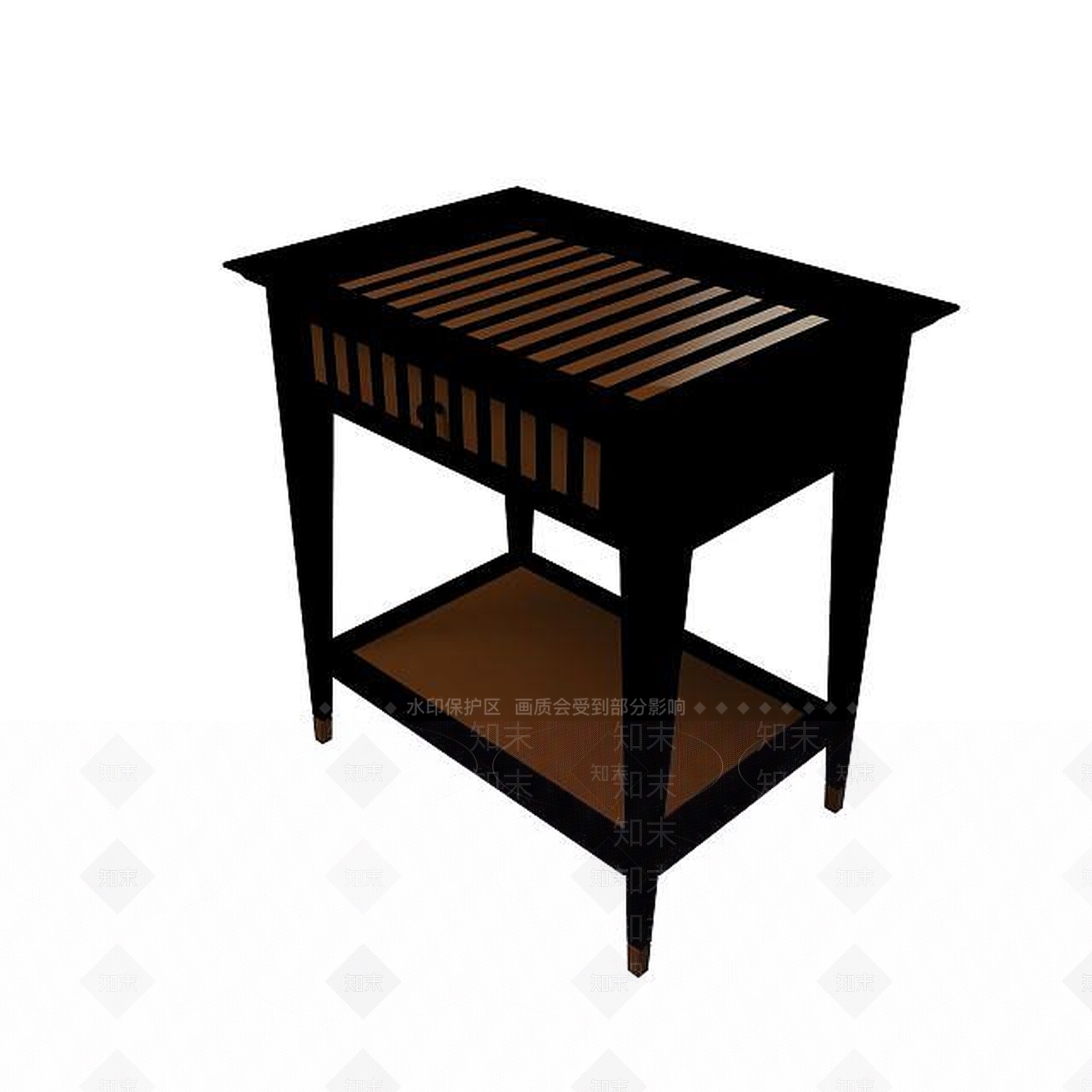 现代古典实木桌3D模型下载【ID:1195143428】