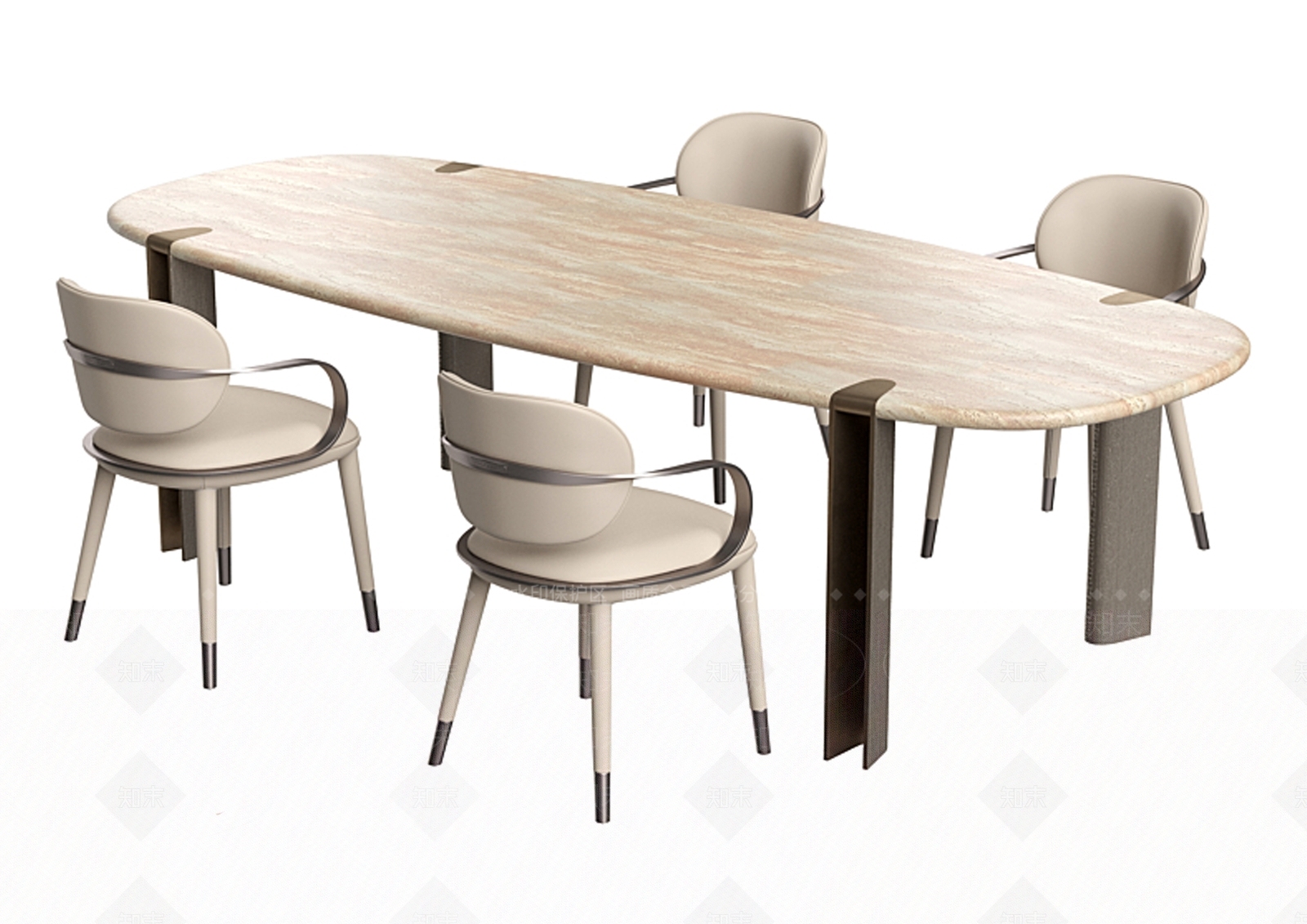 轻奢餐桌3D模型下载【ID:1195144830】