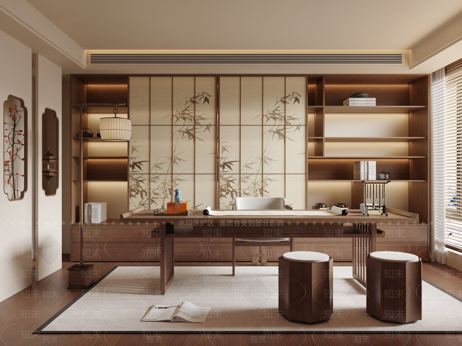 新中式中古宋式书房3D模型下载【ID:1195144716】