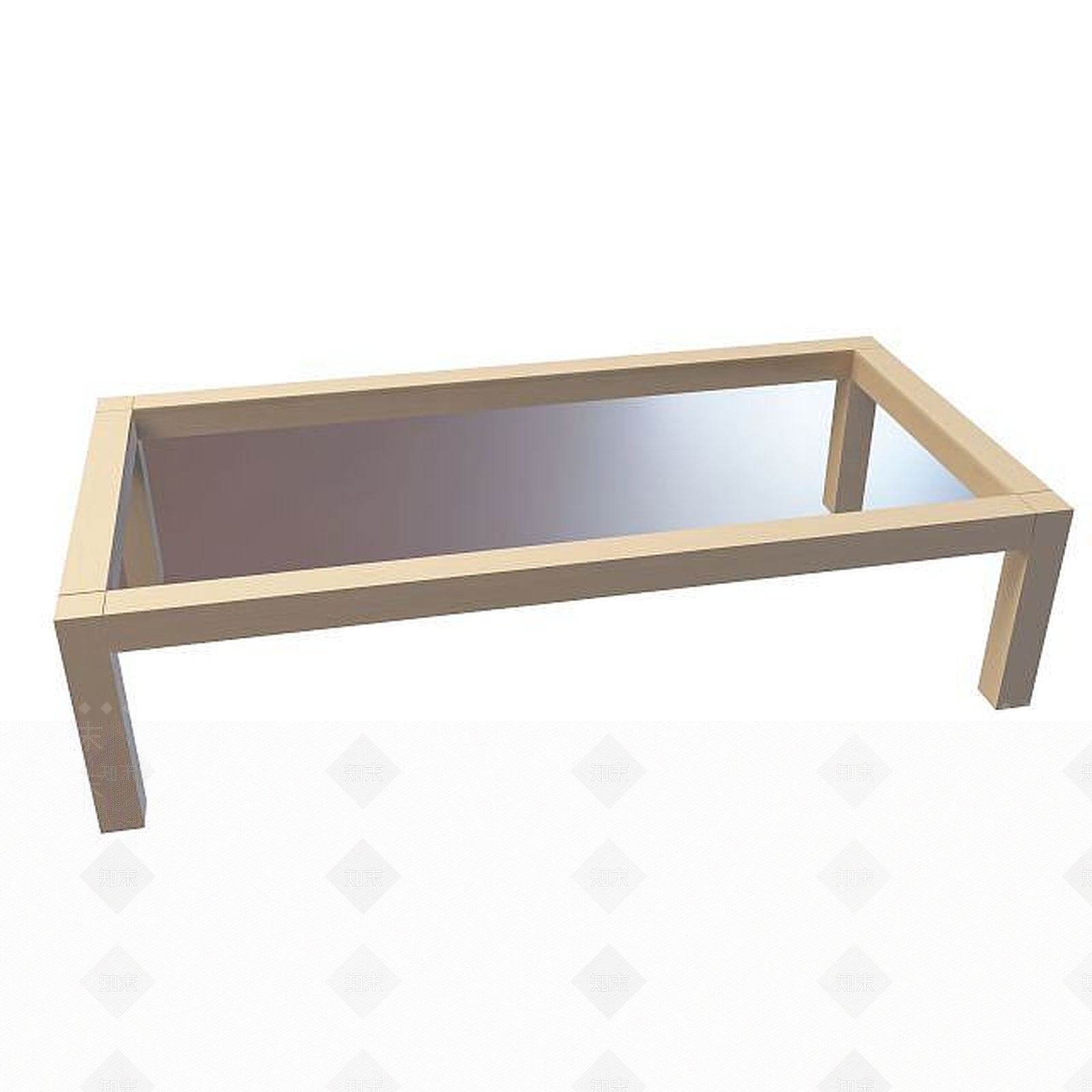 现代木质玻璃台面桌3D模型下载【ID:1195145483】