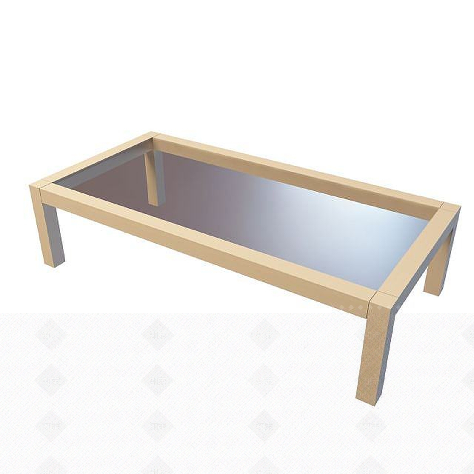 现代木质玻璃台面桌3D模型下载【ID:1195145483】
