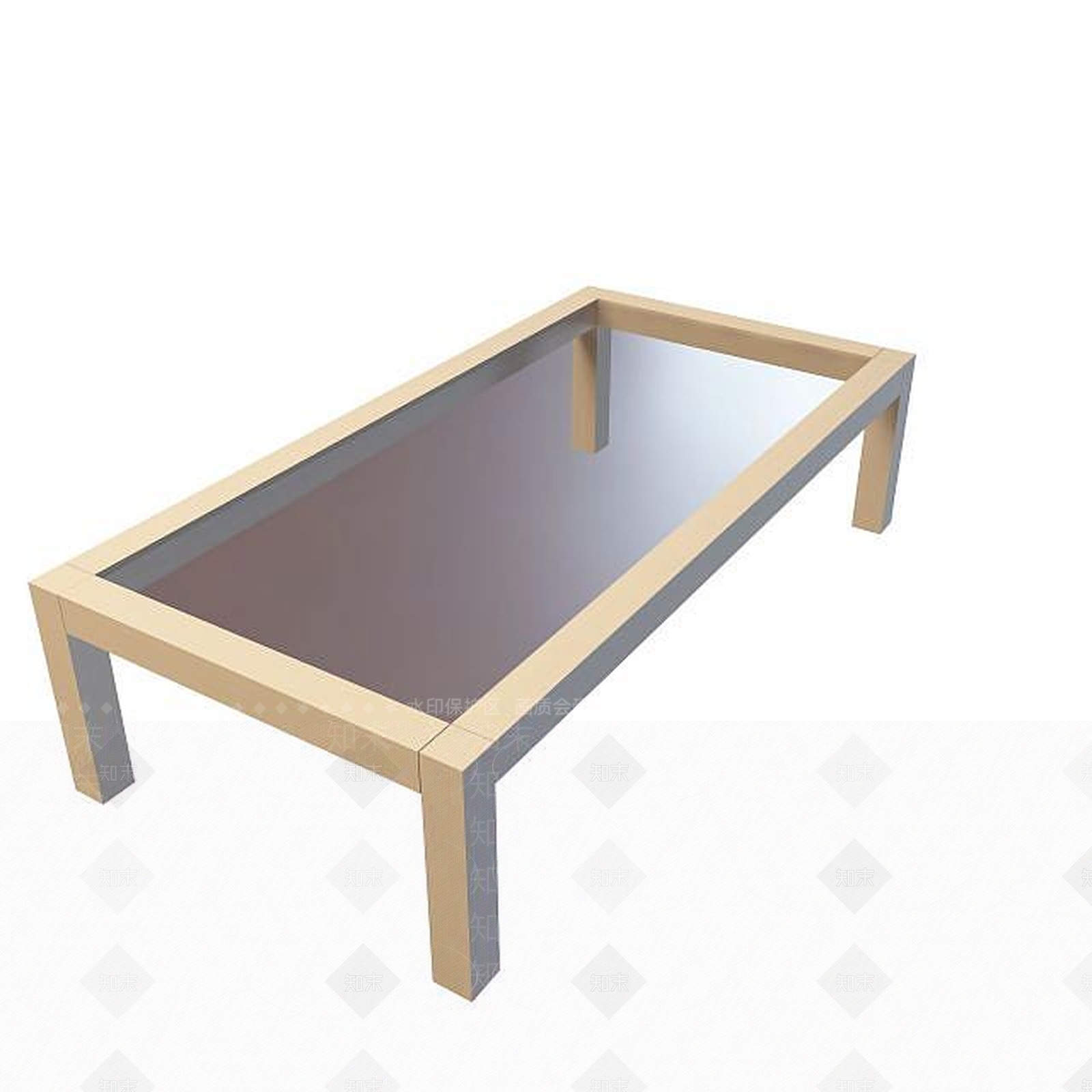 现代木质玻璃台面桌3D模型下载【ID:1195145483】