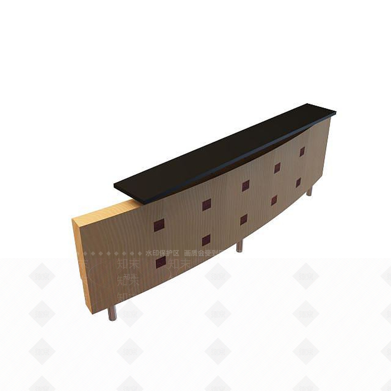 现代前台办公桌3D模型下载【ID:1195145977】