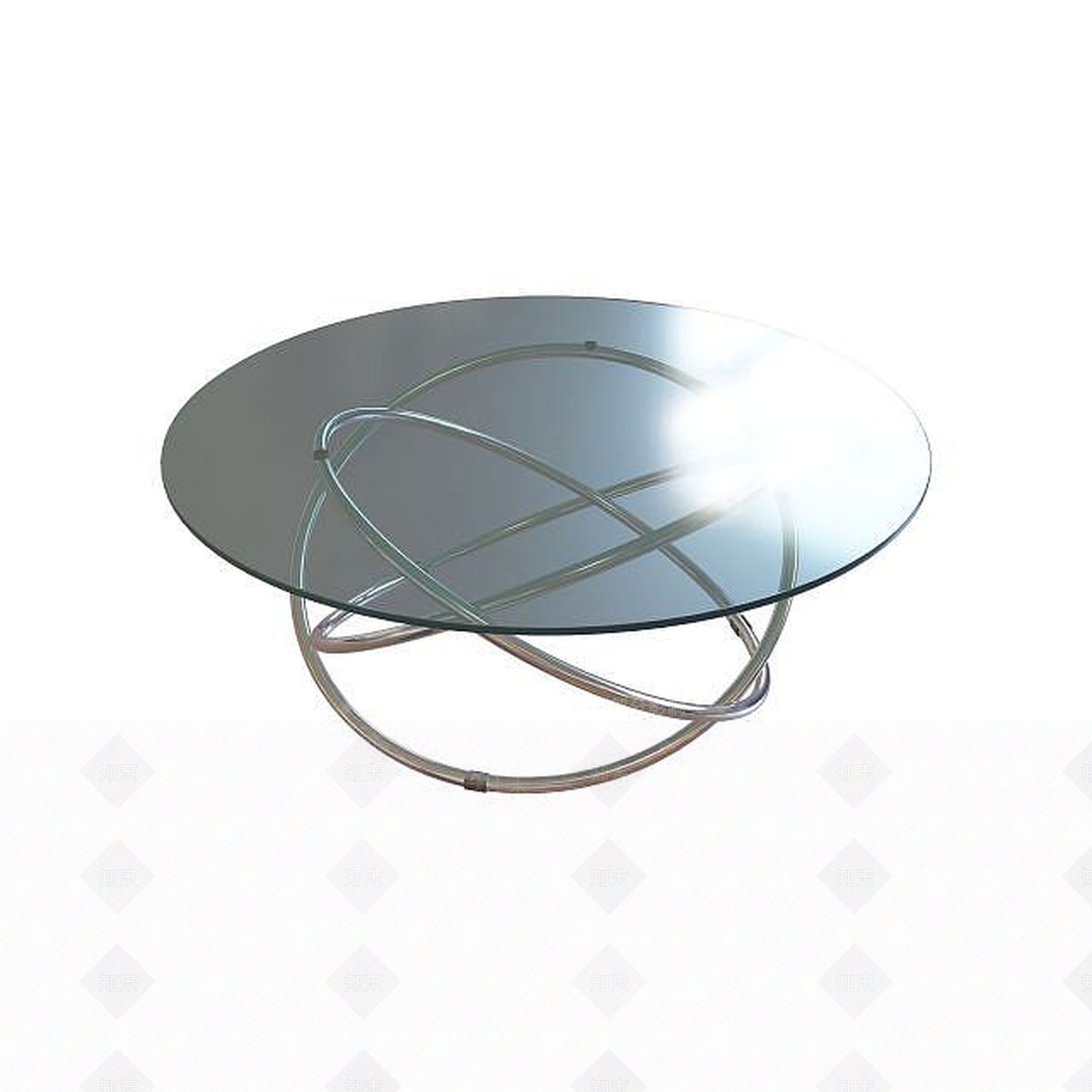 现代玻璃台面圆几3D模型下载【ID:1195146910】