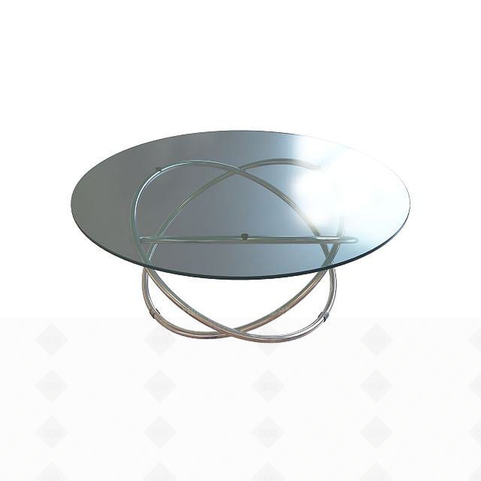 现代玻璃台面圆几3D模型下载【ID:1195146910】