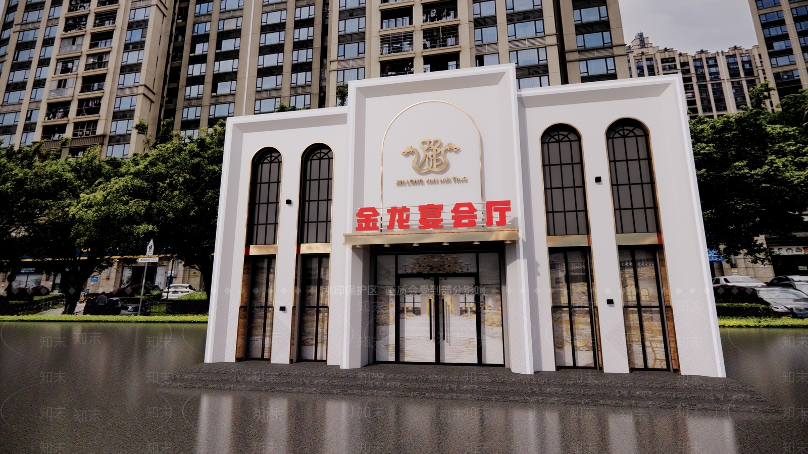 现代宴会厅SU模型下载【ID:1196199379】