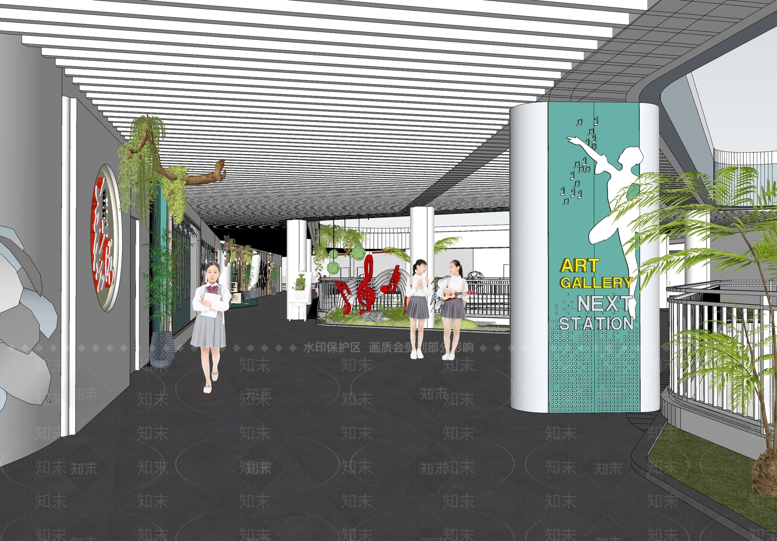 现代其他学校空间SU模型下载【ID:1195148304】