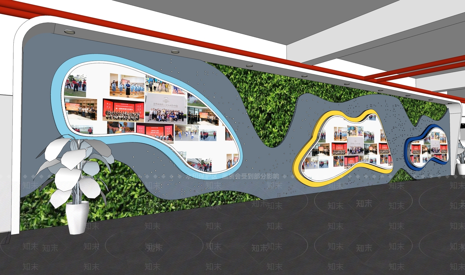 现代简约文化墙SU模型下载【ID:1195148790】
