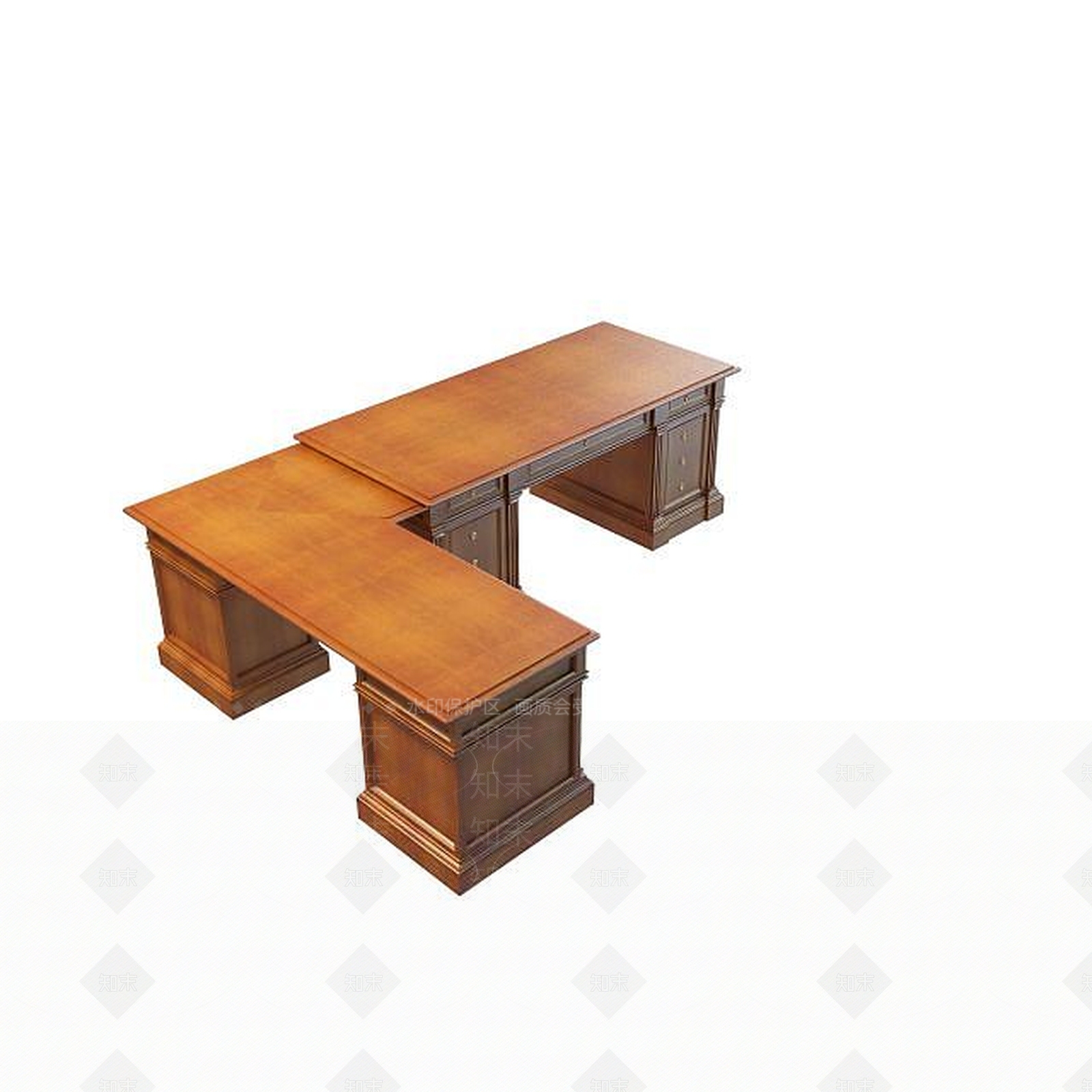 现代L形办公桌3D模型下载【ID:1195150097】