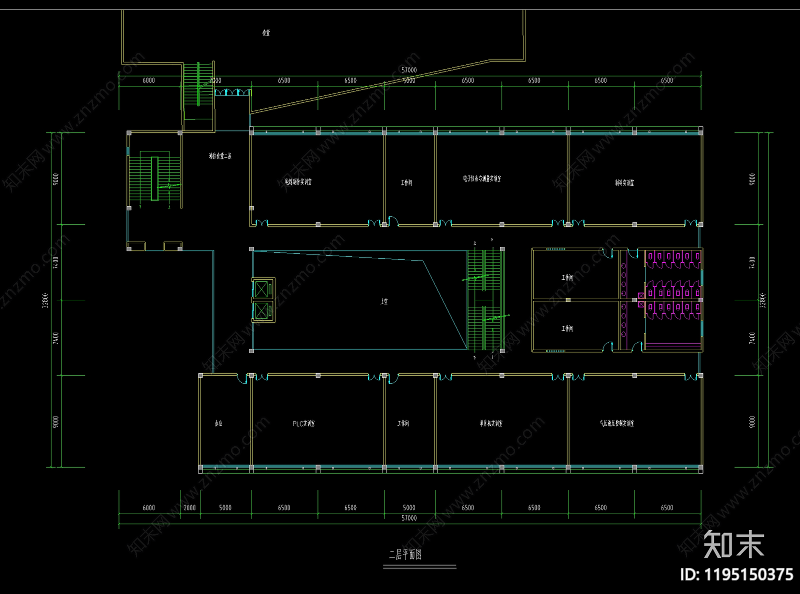 现代新中式学校建筑cad施工图下载【ID:1195150375】