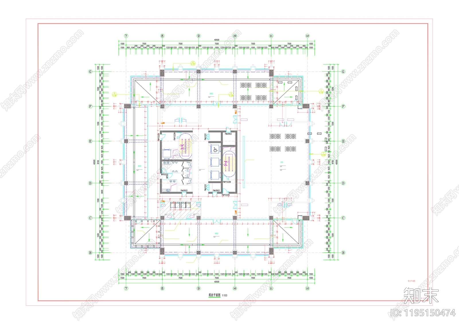 现代办公楼建筑施工图下载【ID:1195150474】