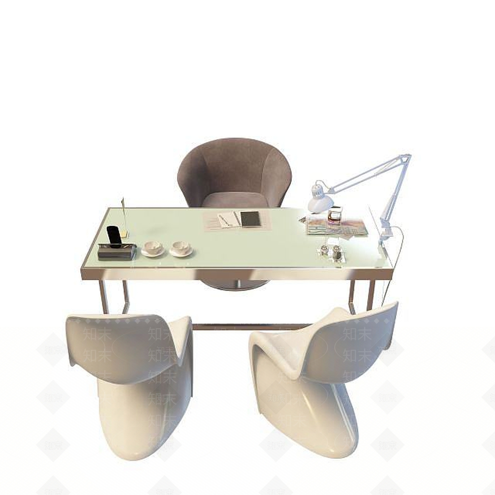 现代简约办公桌3D模型下载【ID:1195150510】
