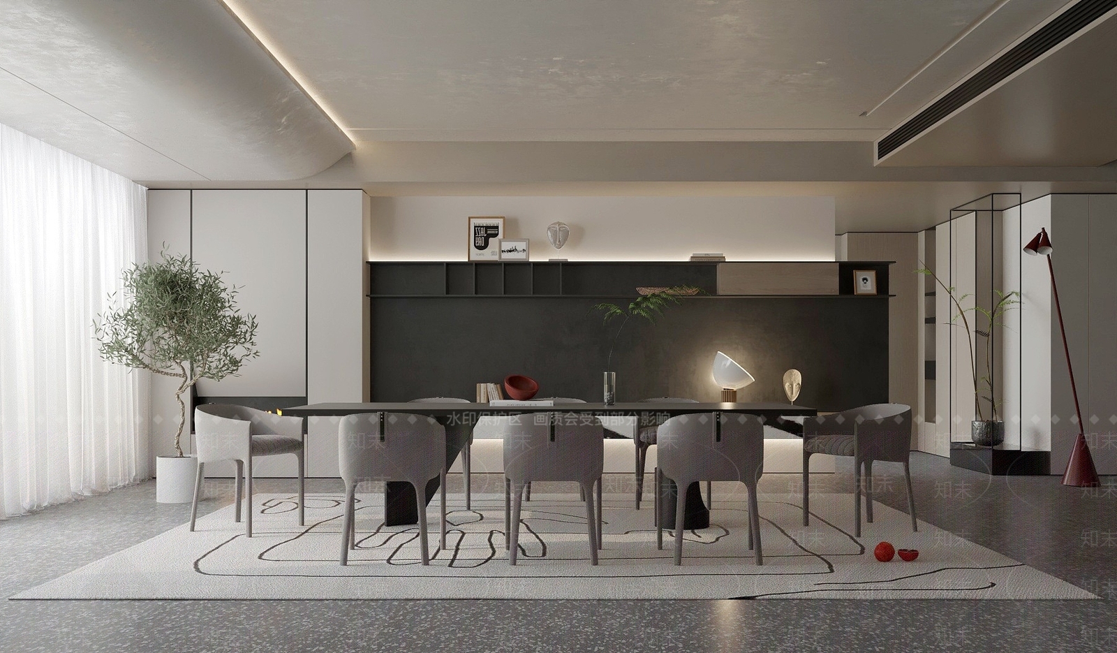 现代风格的餐厅3D模型下载【ID:1195152373】