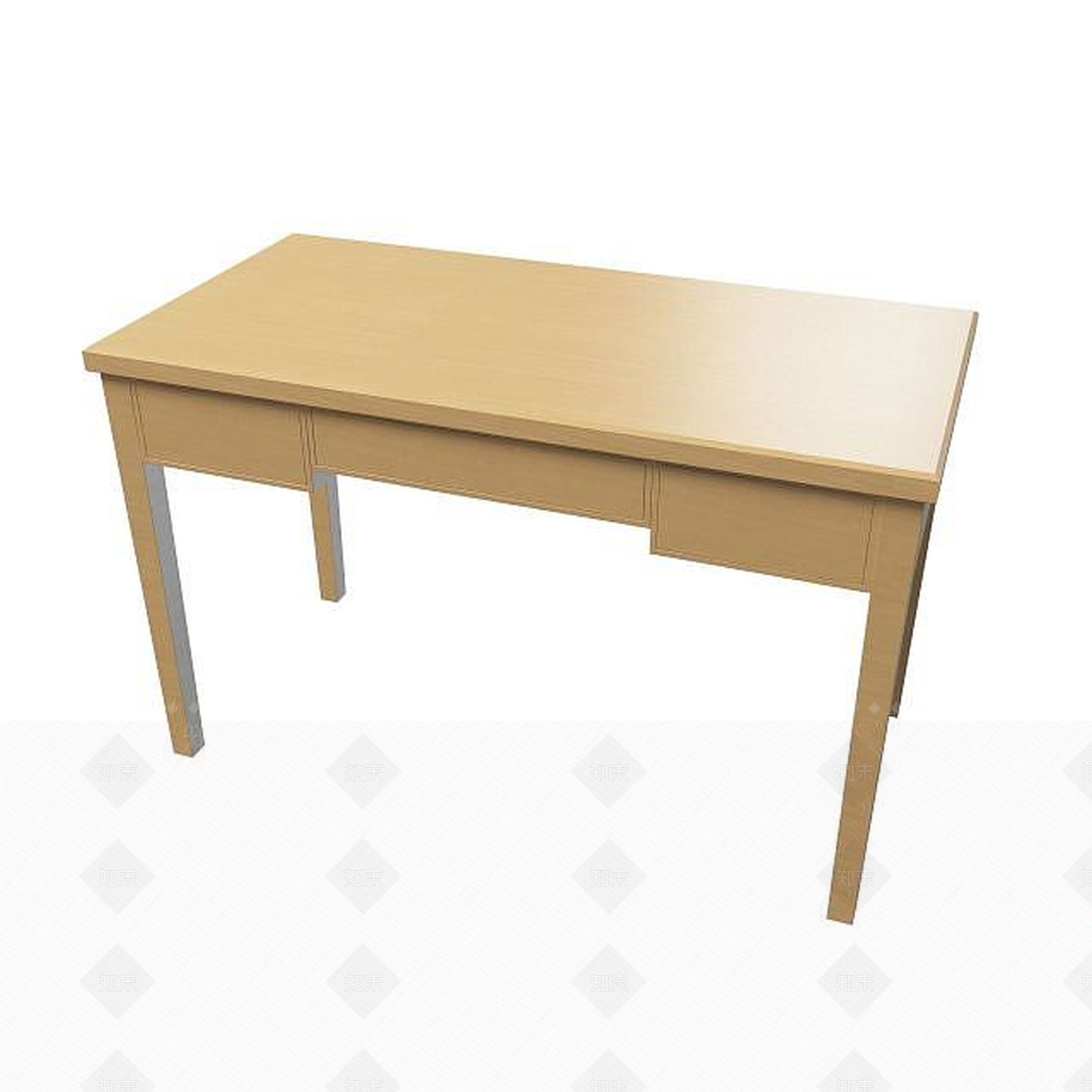 现代学生实木桌3D模型下载【ID:1195153344】