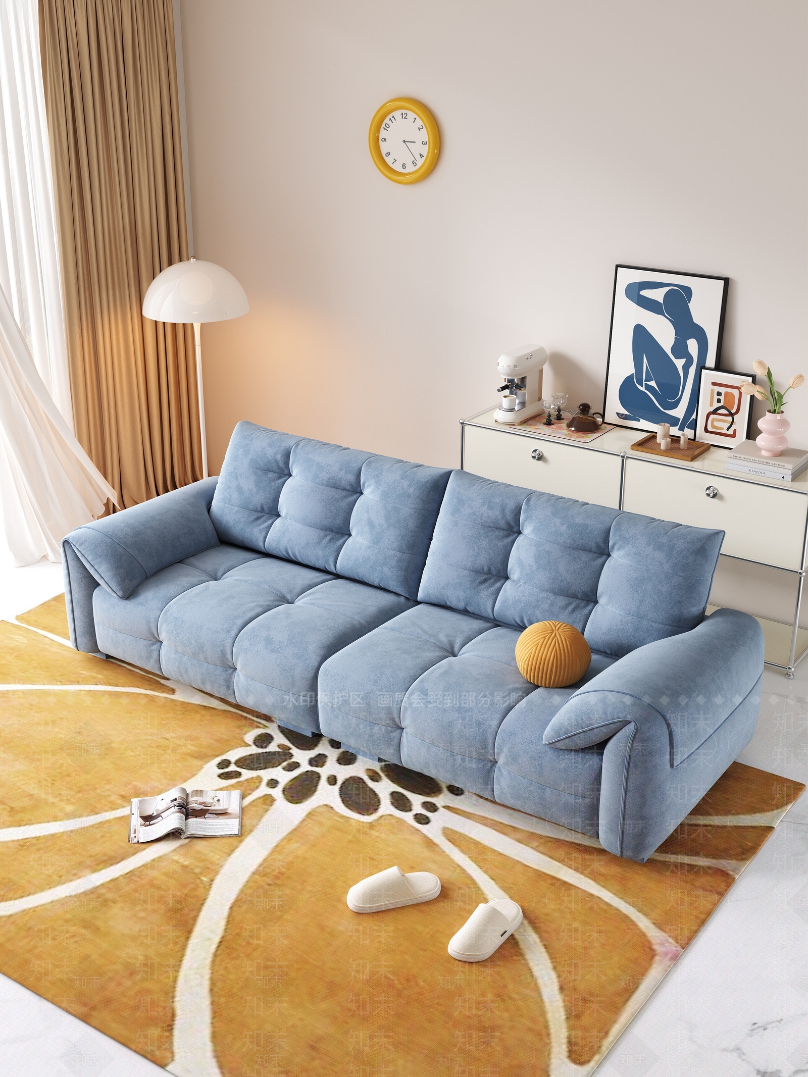 现代双人沙发3D模型下载【ID:1195153645】