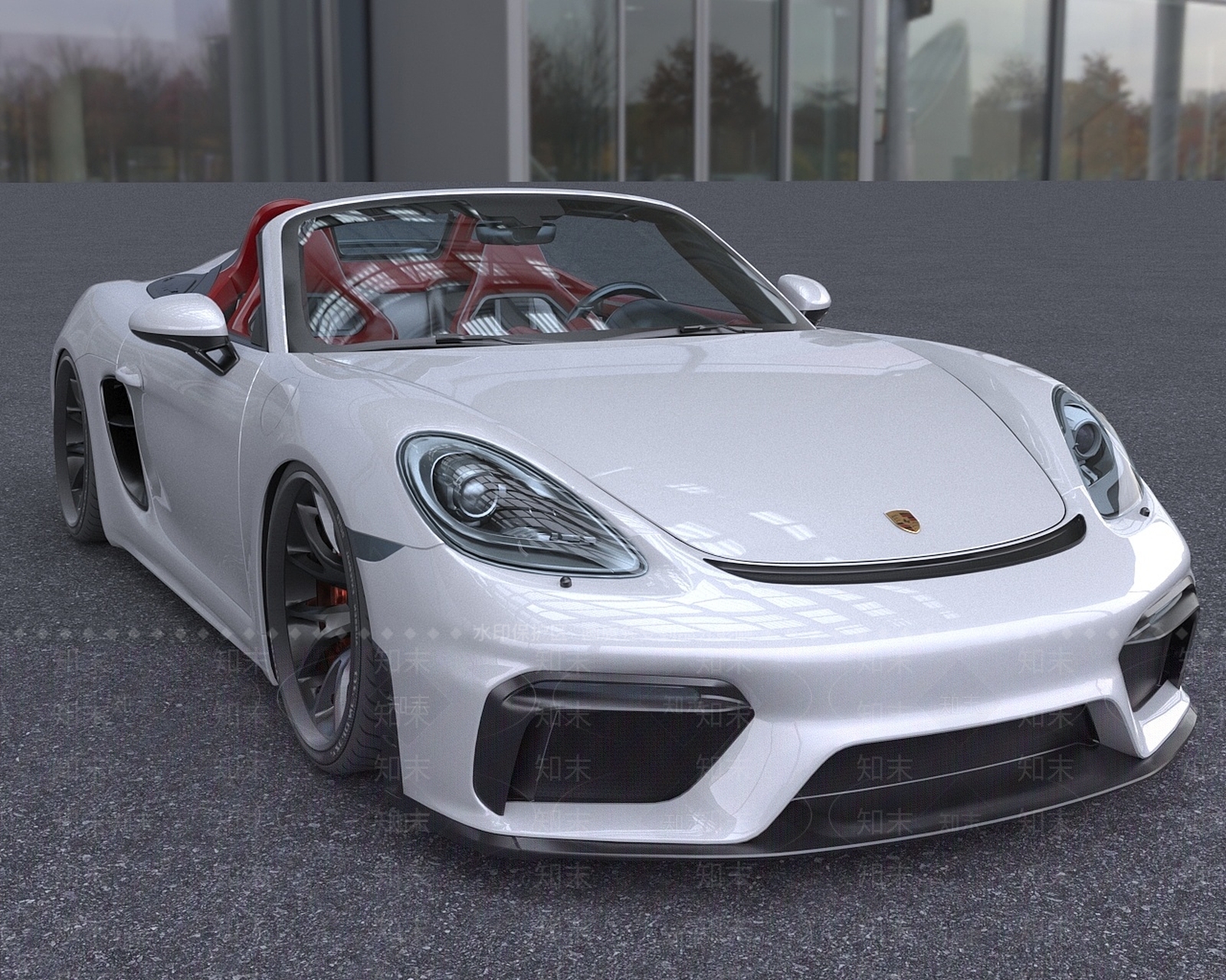 现代保时捷718敞篷跑车简配版3D模型下载【ID:1195153679】