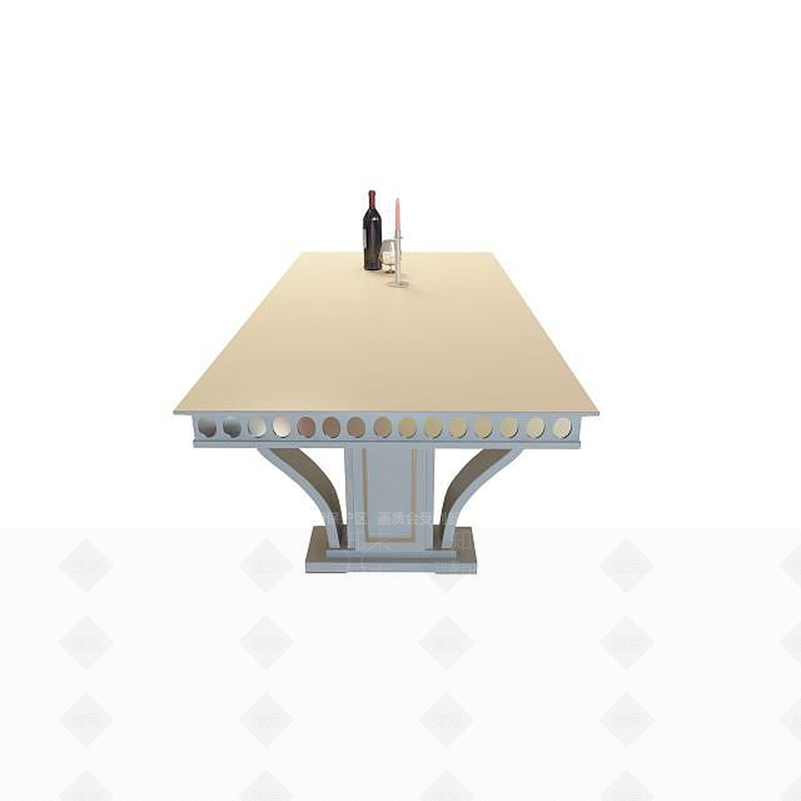 欧式餐桌3D模型下载【ID:1195154370】