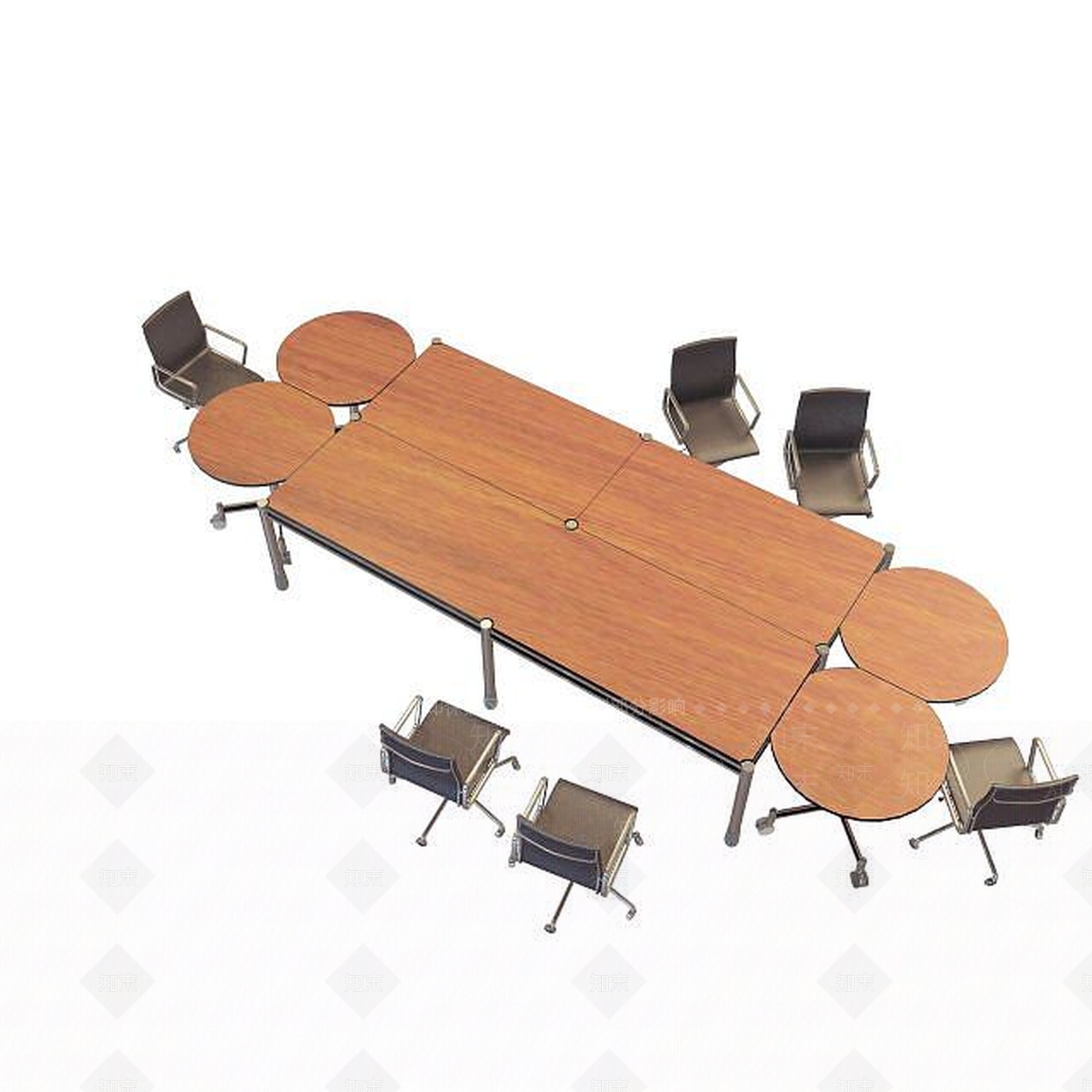现代拼接式会议桌3D模型下载【ID:1195154565】