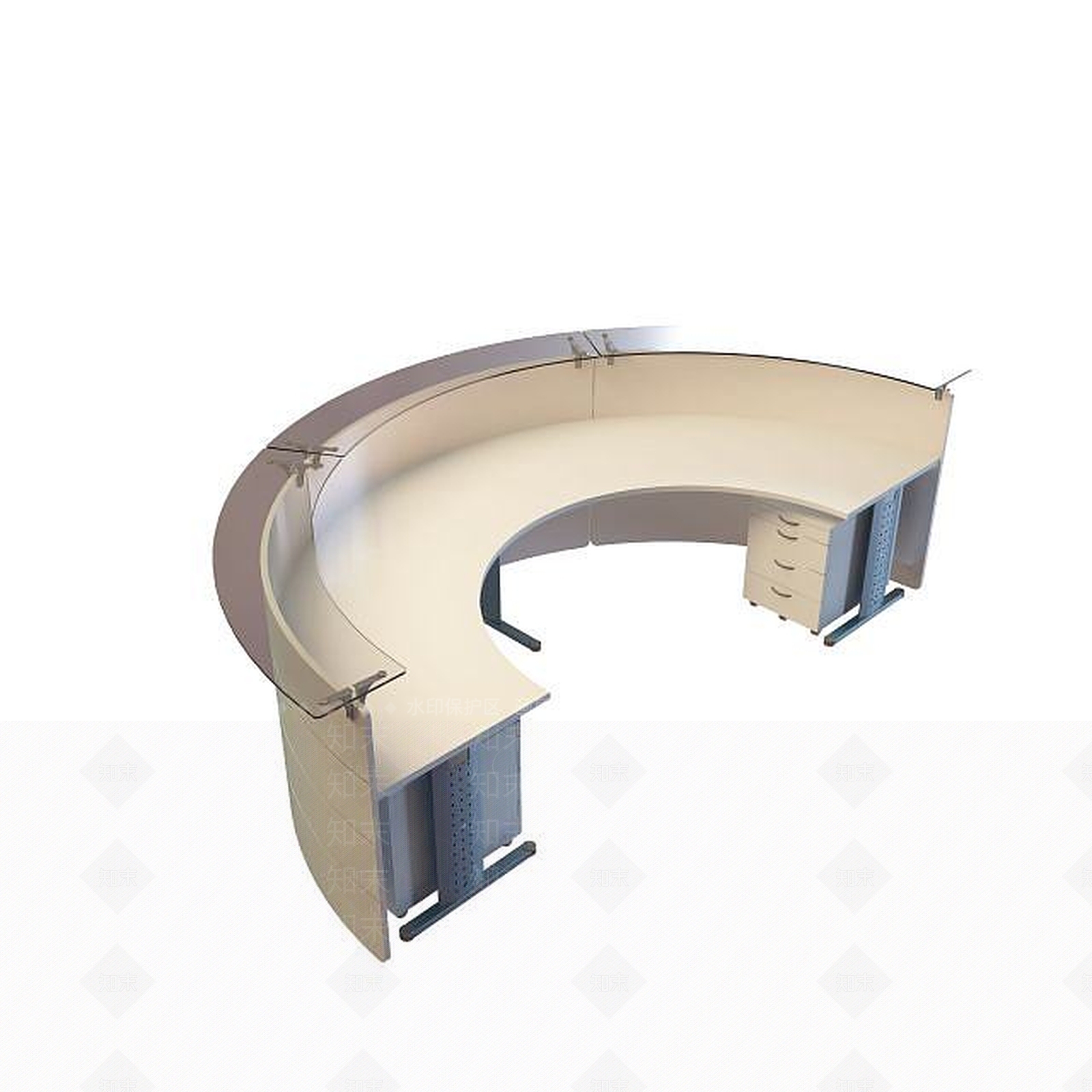现代环形办公桌3D模型下载【ID:1195155572】
