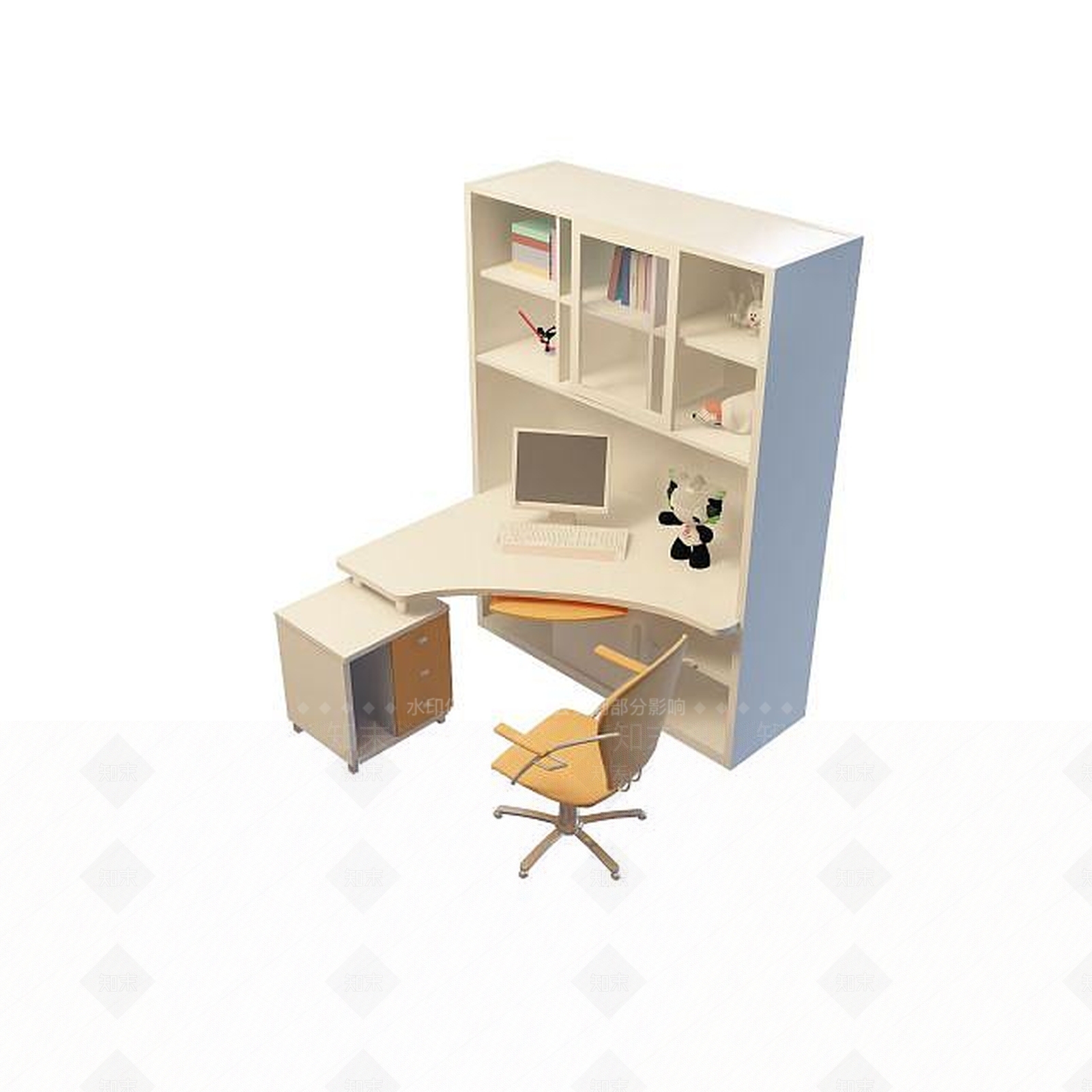 现代卧室电脑桌3D模型下载【ID:1195155816】