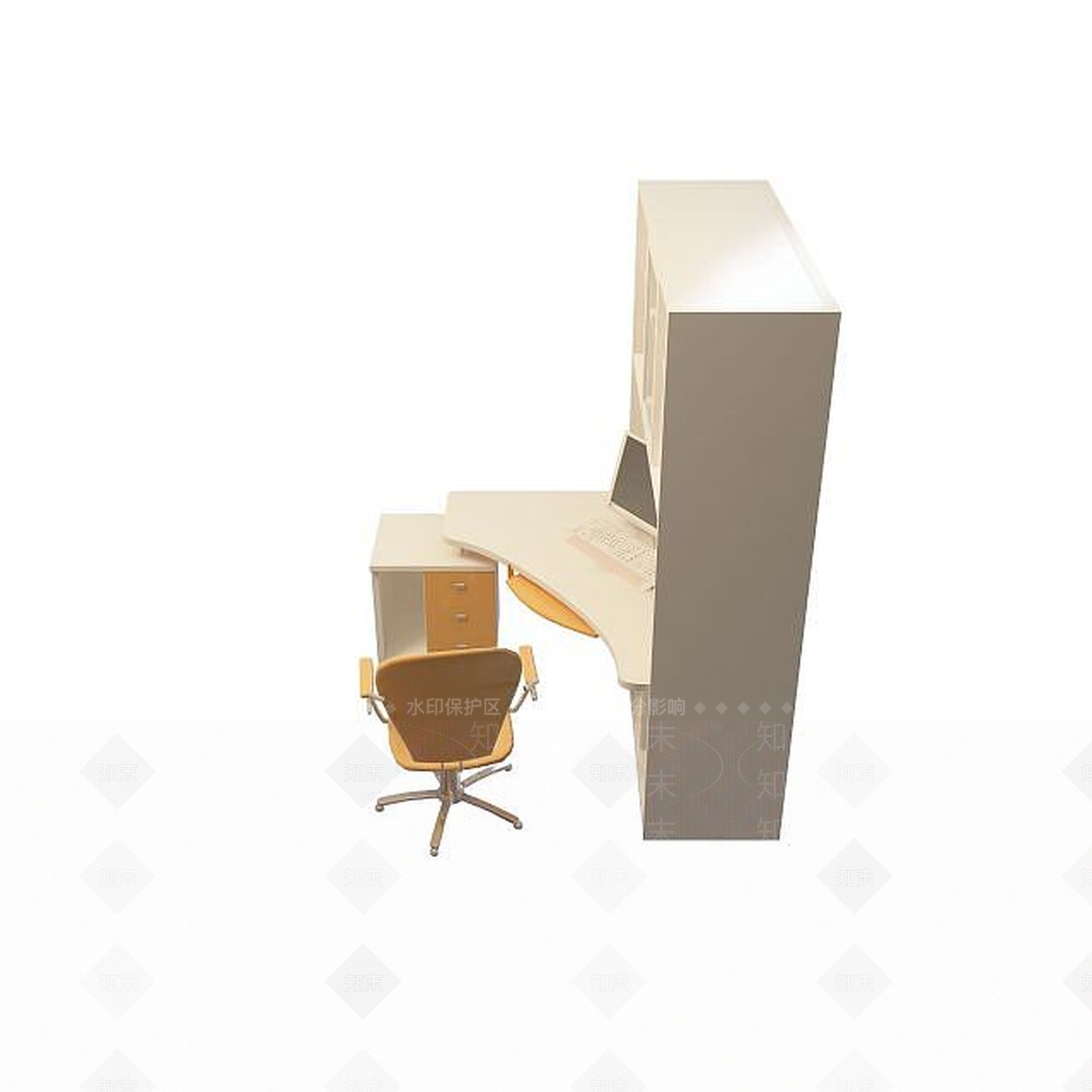 现代卧室电脑桌3D模型下载【ID:1195155816】