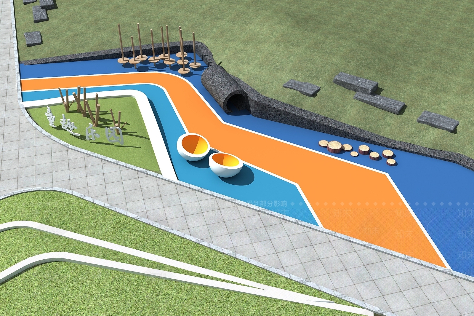 现代游乐场地3D模型下载【ID:1195156524】