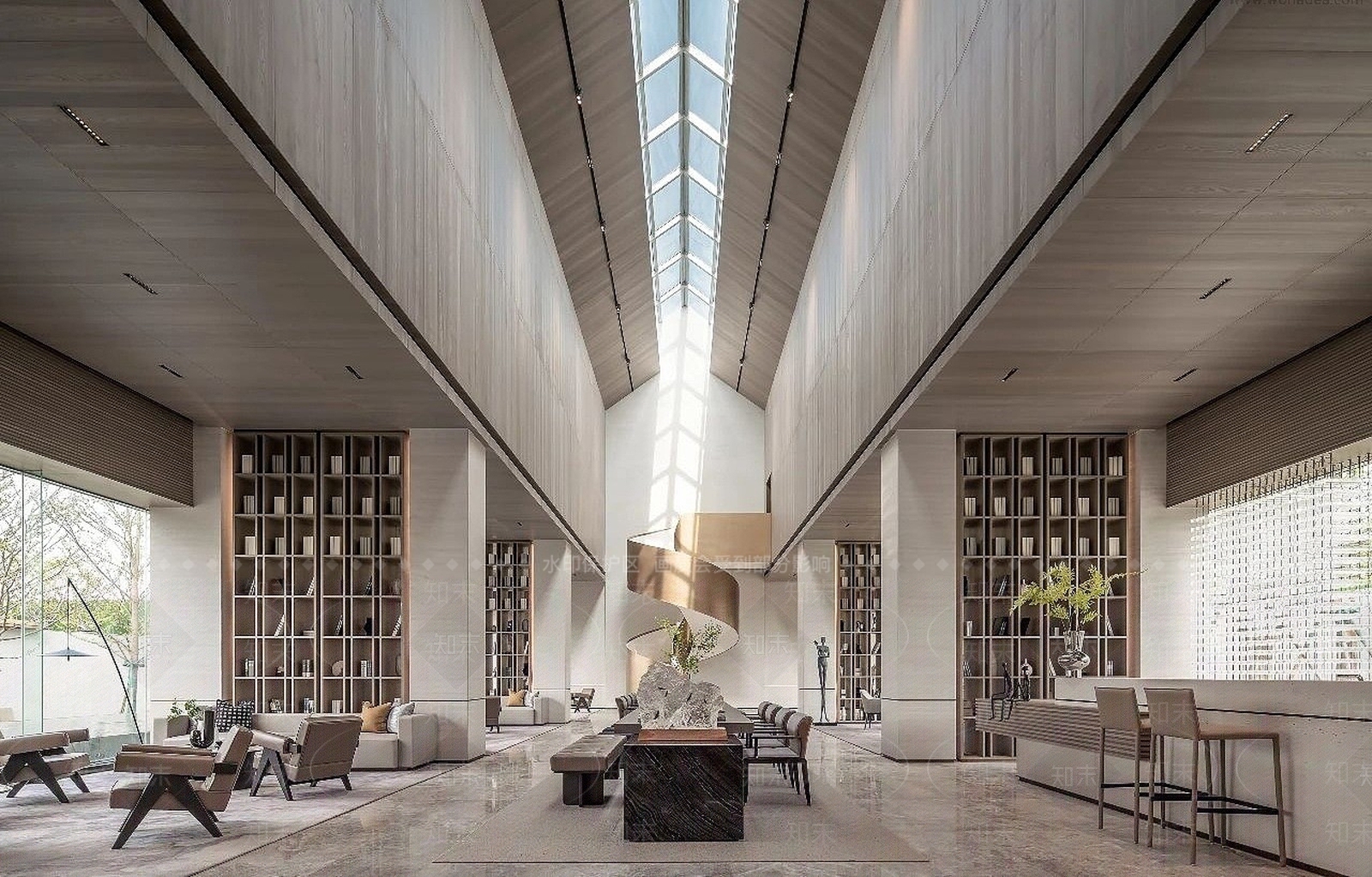 现代售楼部大堂楼盘展示区3D模型下载【ID:1195157119】