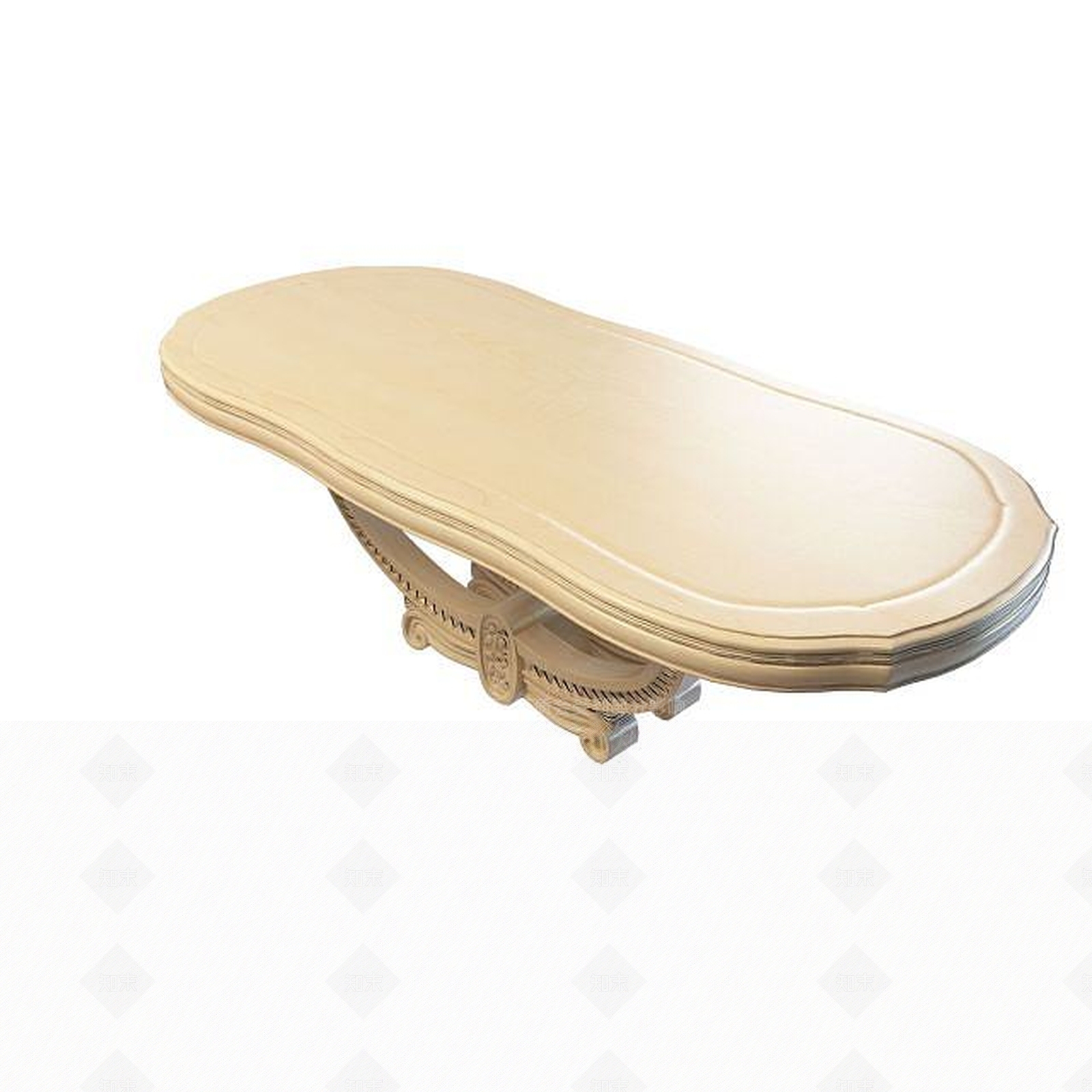 现代椭圆形餐桌3D模型下载【ID:1195158592】