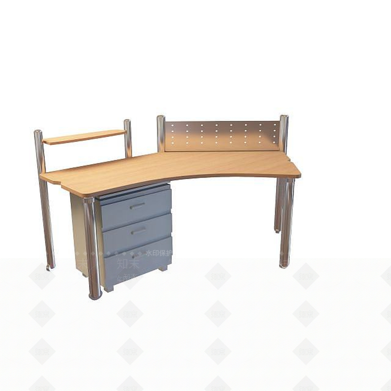 现代简约办公桌3D模型下载【ID:1195158658】