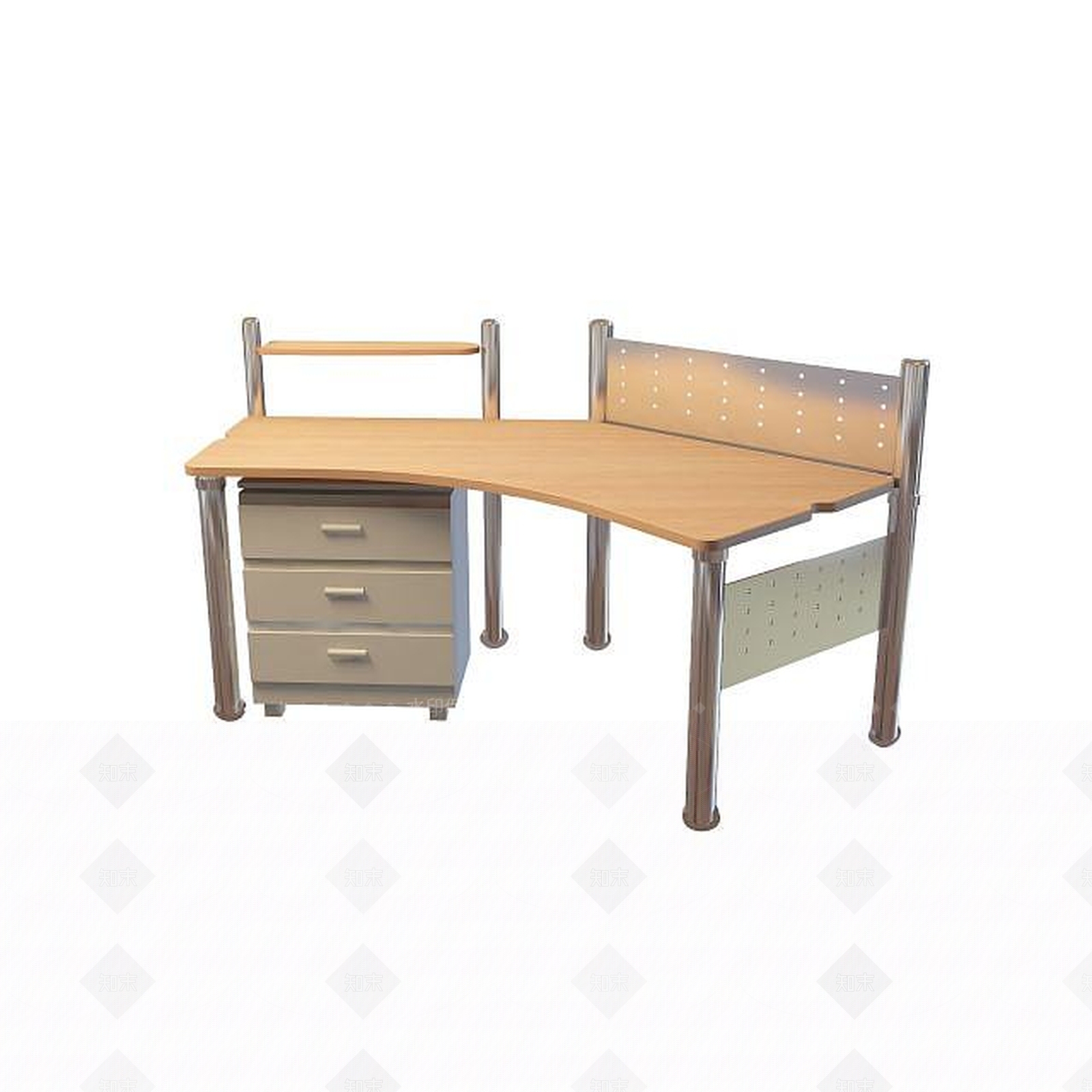 现代简约办公桌3D模型下载【ID:1195158658】
