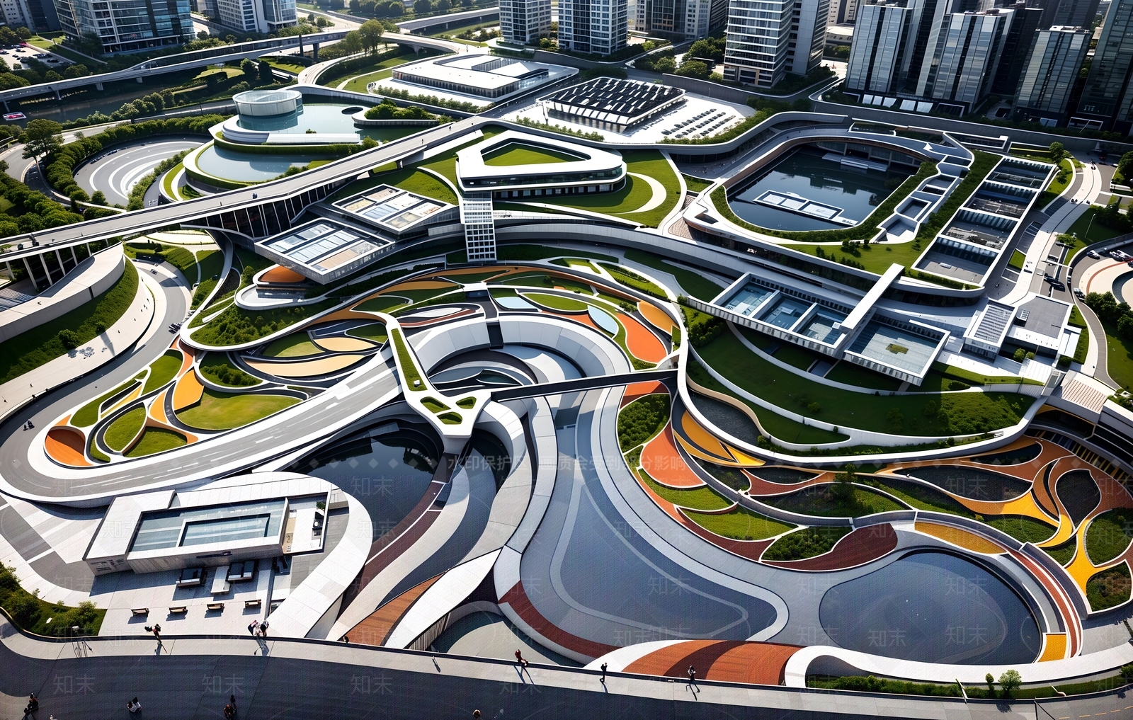 现代景观公园SU模型下载【ID:1195159927】