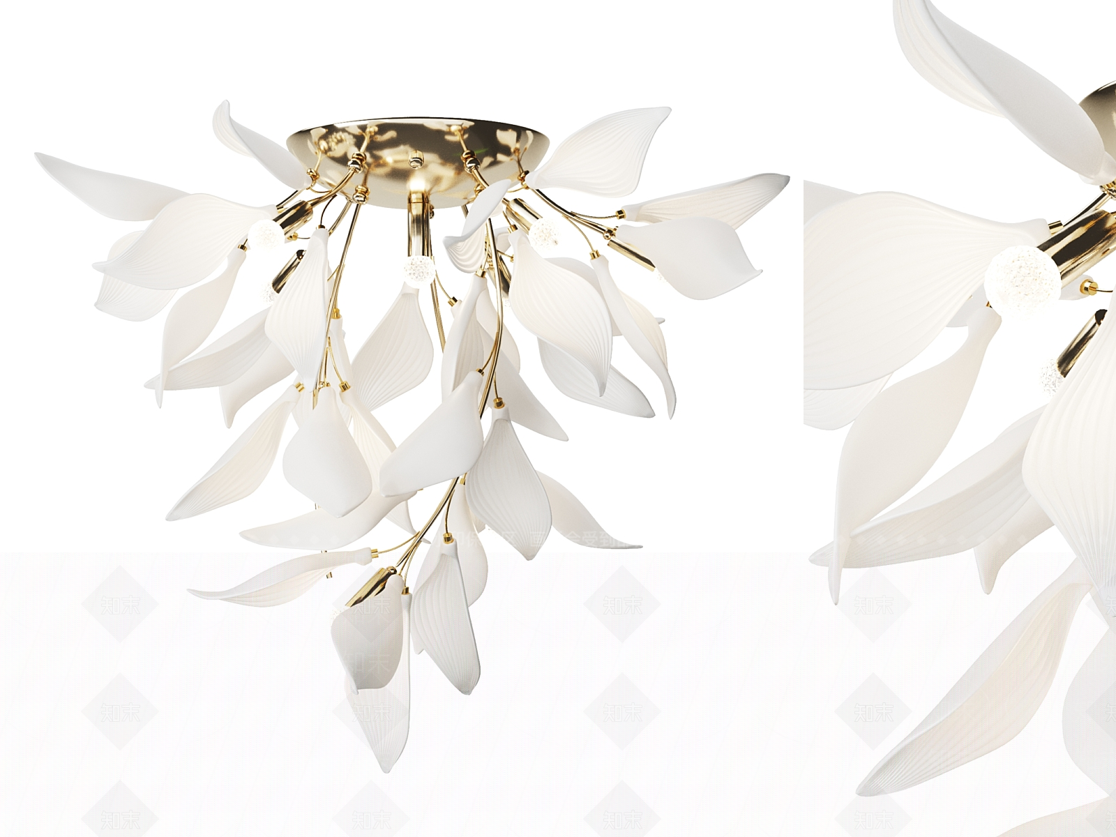 现代法式客厅吊灯3D模型下载【ID:1195160455】