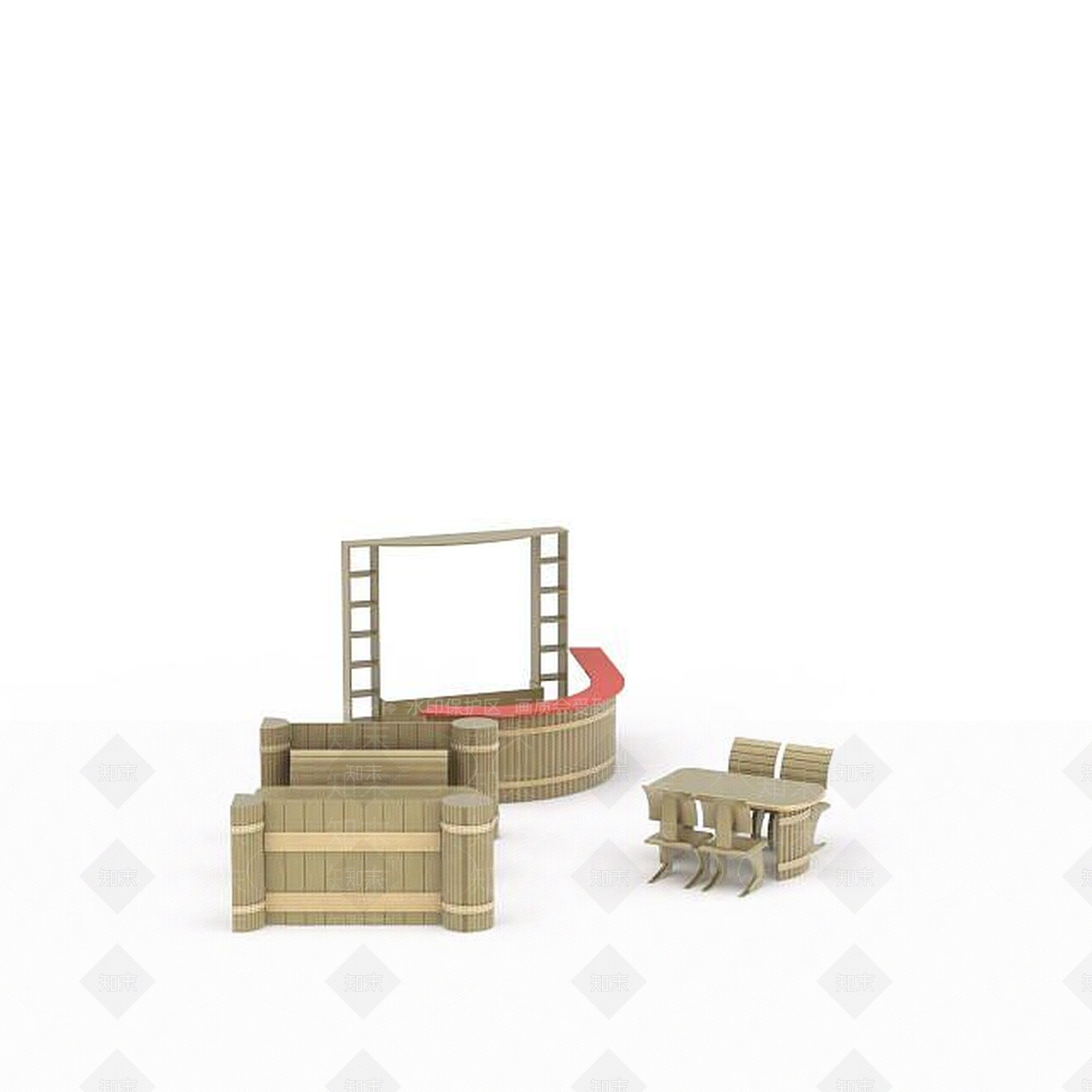 现代书桌椅3D模型下载【ID:1195162212】