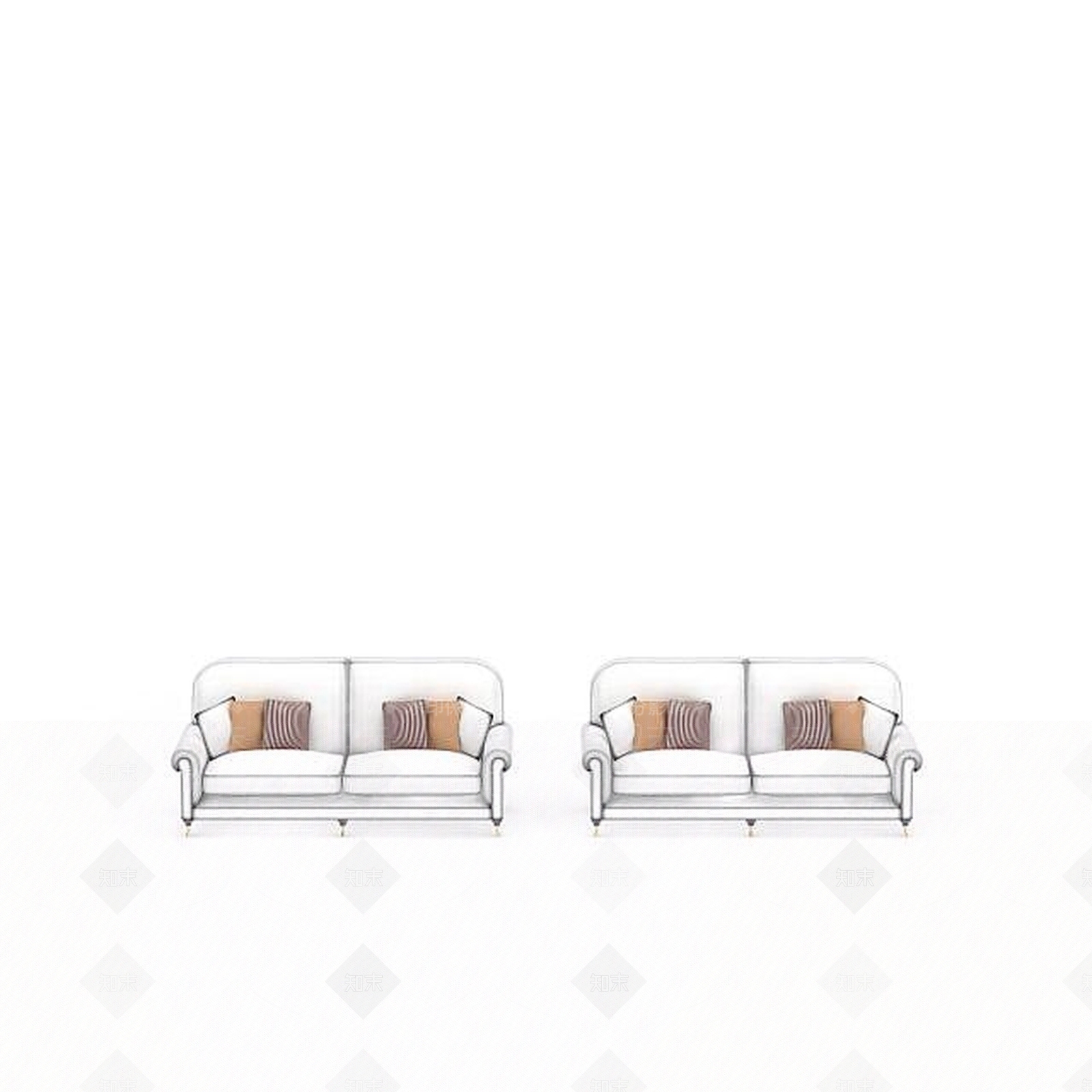 现代双人沙发3D模型下载【ID:1198920564】