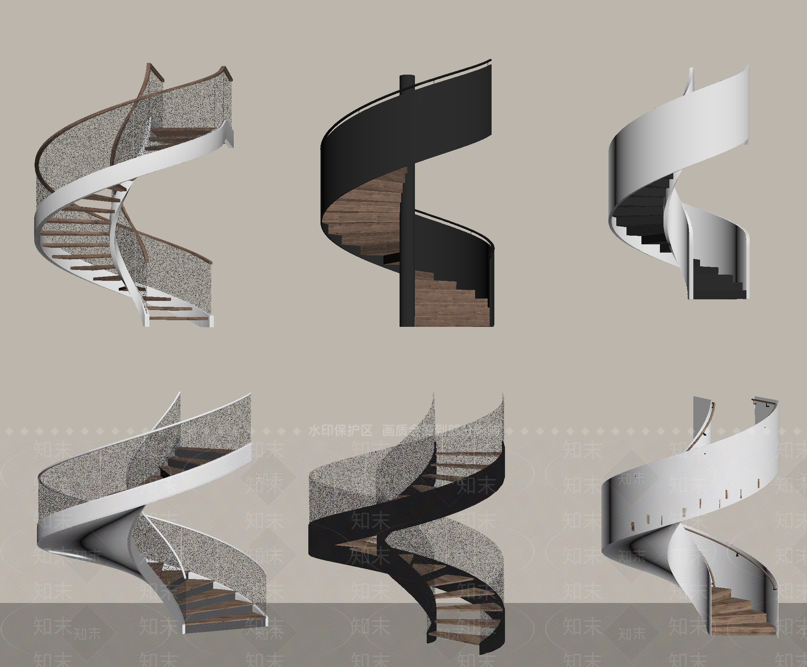 现代旋转楼梯SU模型下载【ID:1195166842】