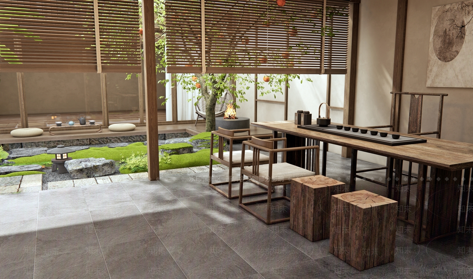 新中式茶室3D模型下载【ID:1195169536】
