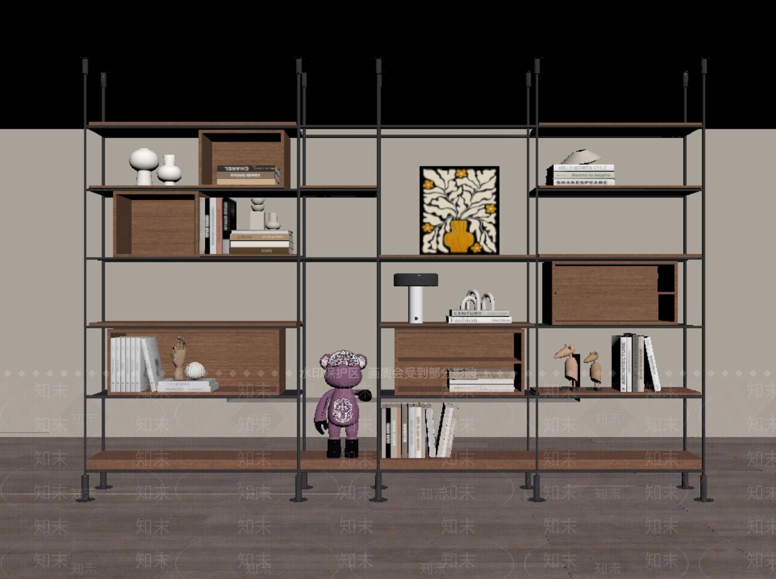 现代书架SU模型下载【ID:1195170869】