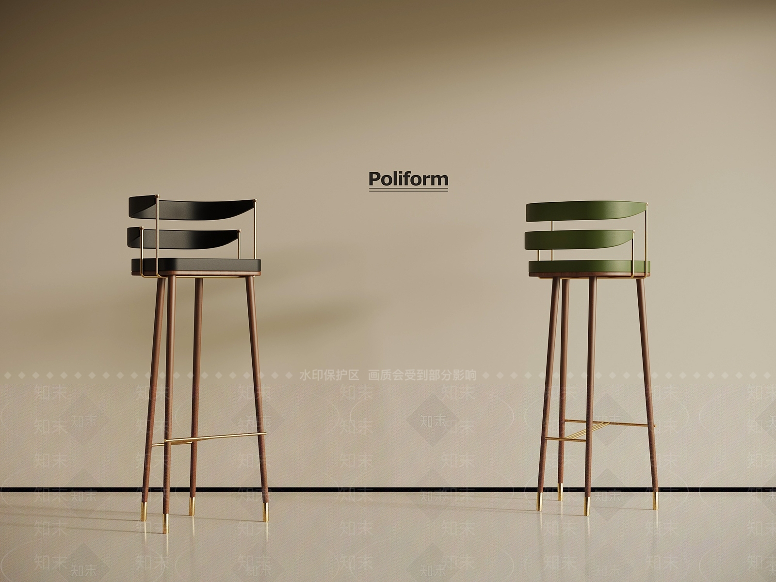 现代吧椅3D模型下载【ID:1195172018】