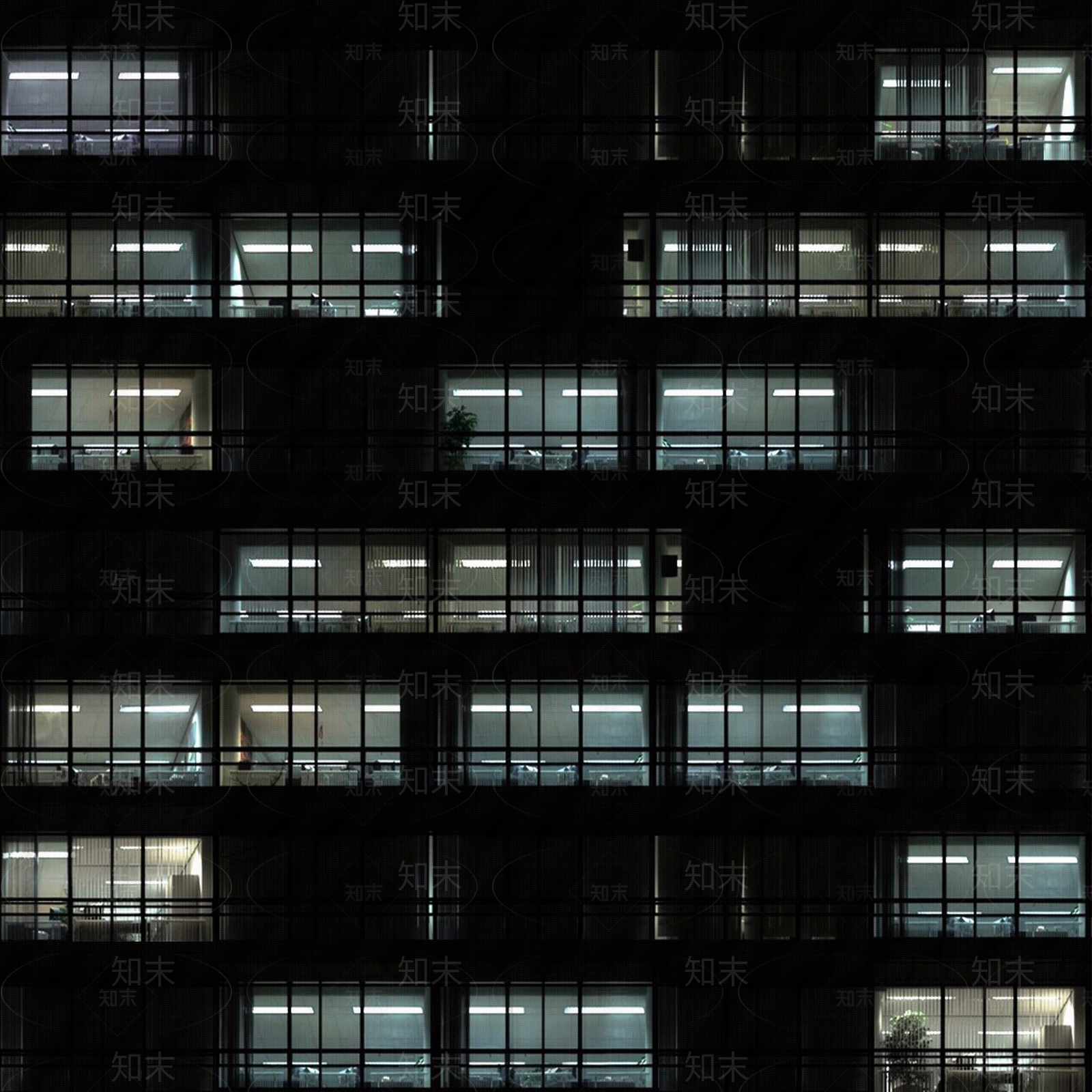 现代新中式建筑外立面贴图下载【ID:1195175607】