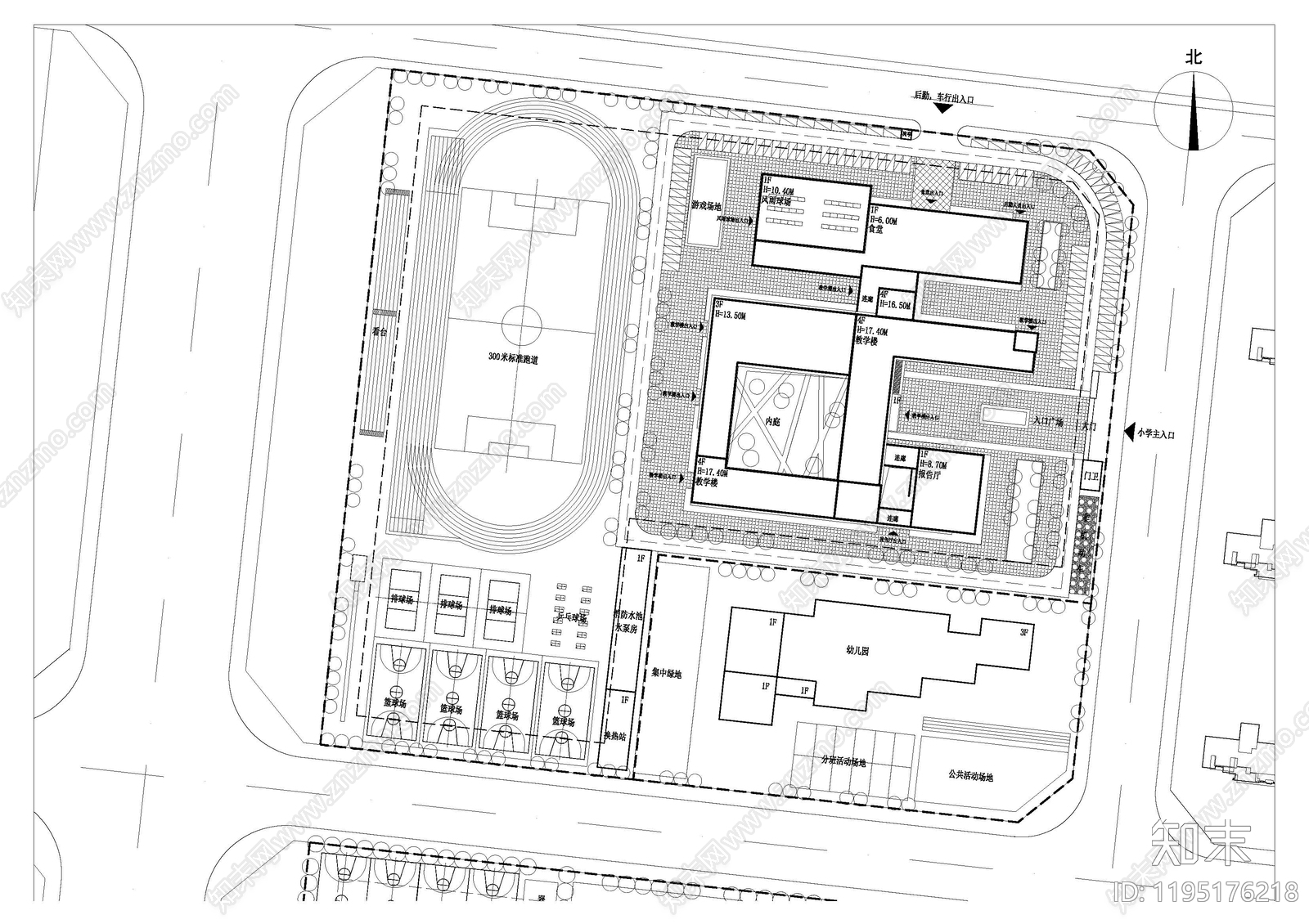 现代新中式学校建筑施工图下载【ID:1195176218】