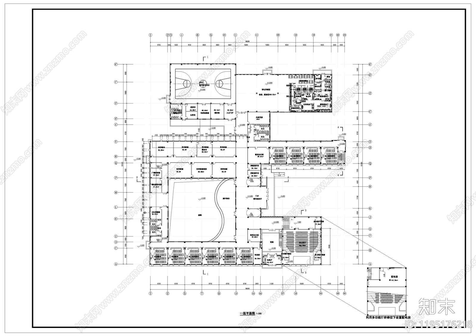 现代新中式学校建筑cad施工图下载【ID:1195176218】