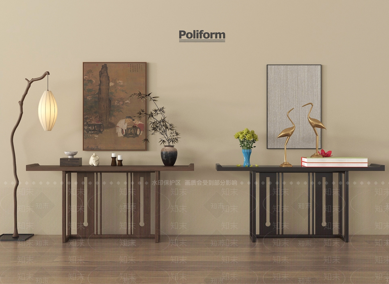 新中式条案3D模型下载【ID:1195176306】