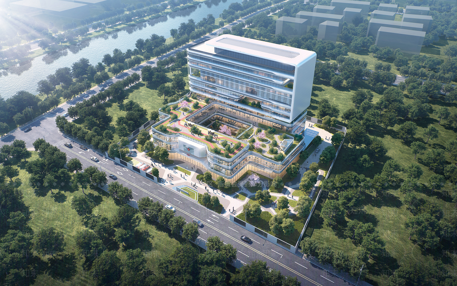 现代简约医院建筑SU模型下载【ID:1195177330】