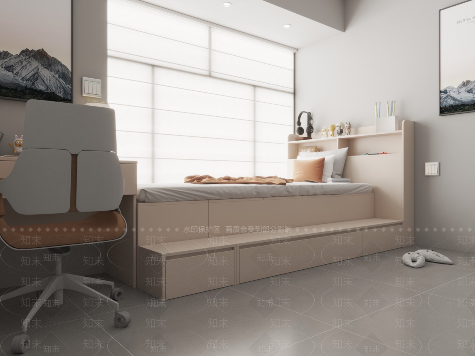 现代其他床3D模型下载【ID:1195178534】