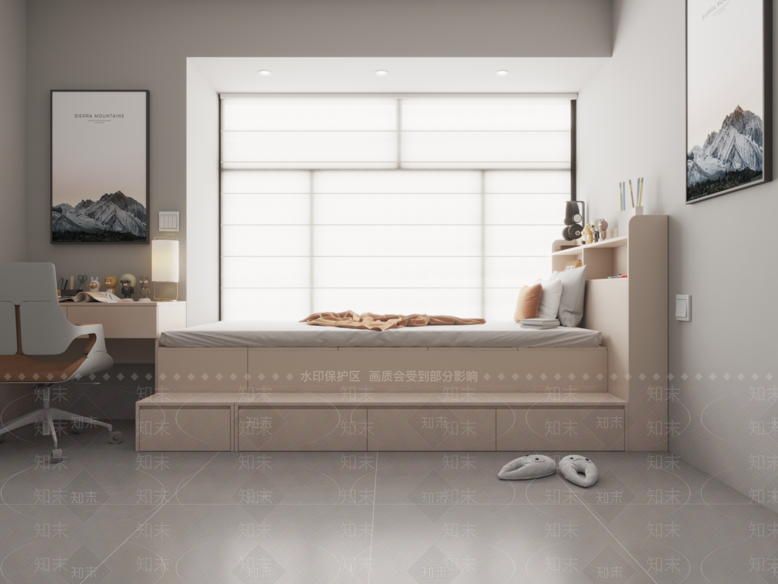 现代其他床3D模型下载【ID:1195178534】