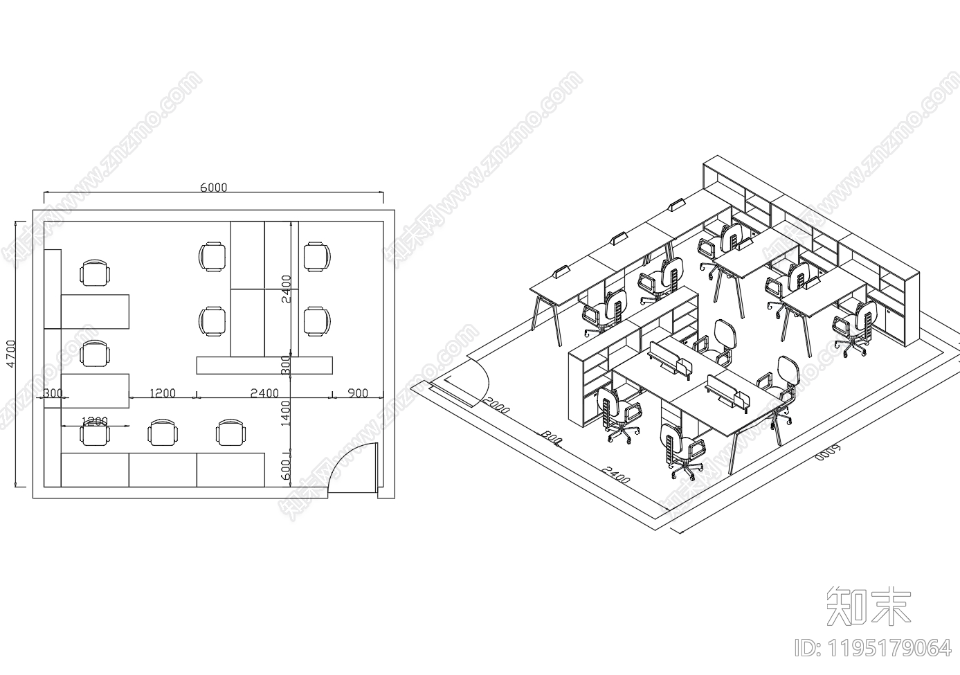 现代家具图库施工图下载【ID:1195179064】