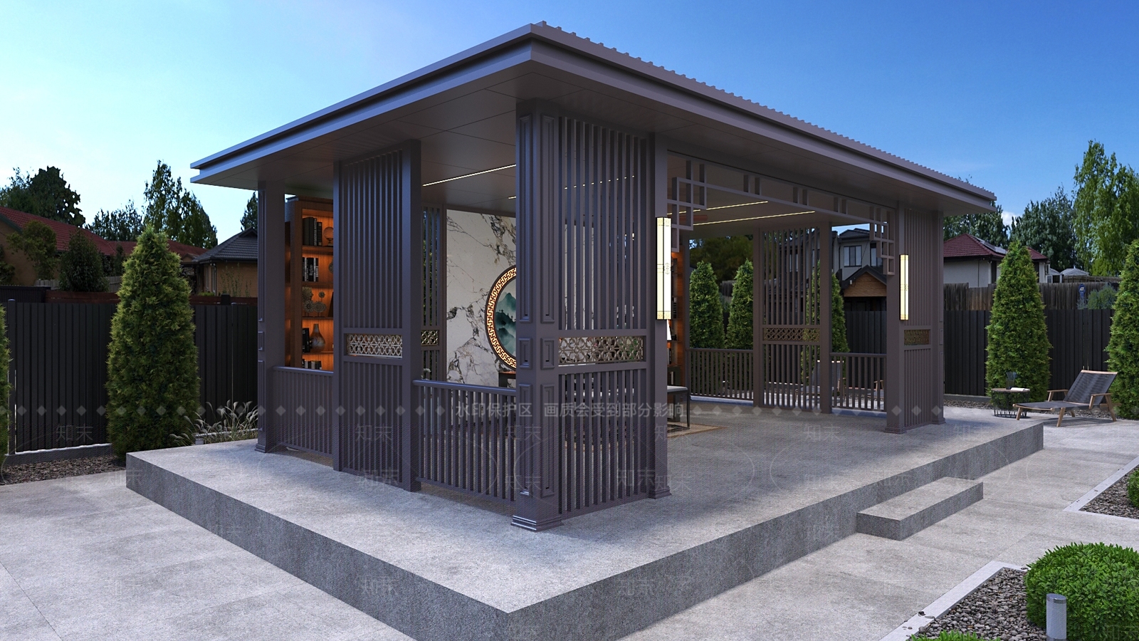 新中式中式亭子3D模型下载【ID:1195179425】