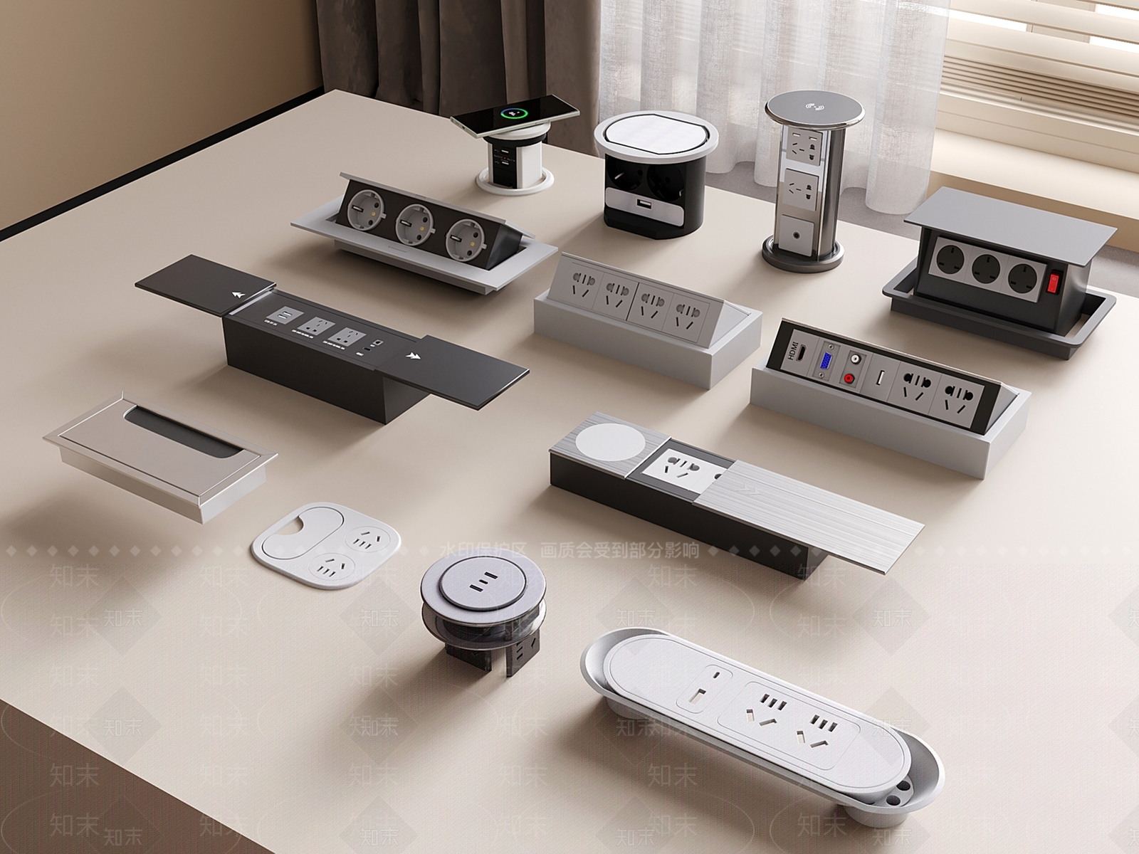 现代插座3D模型下载【ID:1195179813】