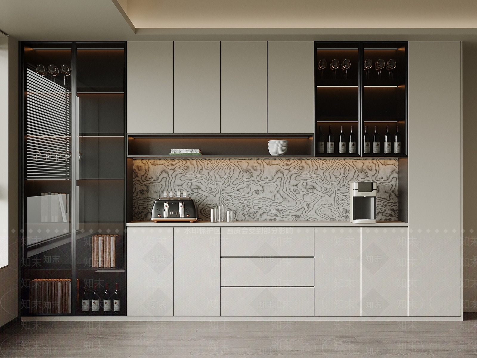 现代酒柜3D模型下载【ID:1195184939】